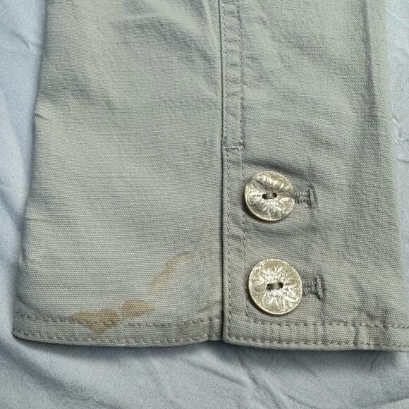 J. Jill Khaki Fitted Button Front Unlined Cotton/Spandex Jacket Beige Women M - Picture 9 of 9